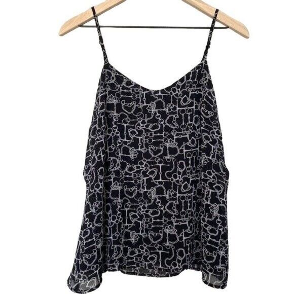 New York & Company Tops - New York & Company Small Black & White Chain Link Spaghetti Strap Tank Top